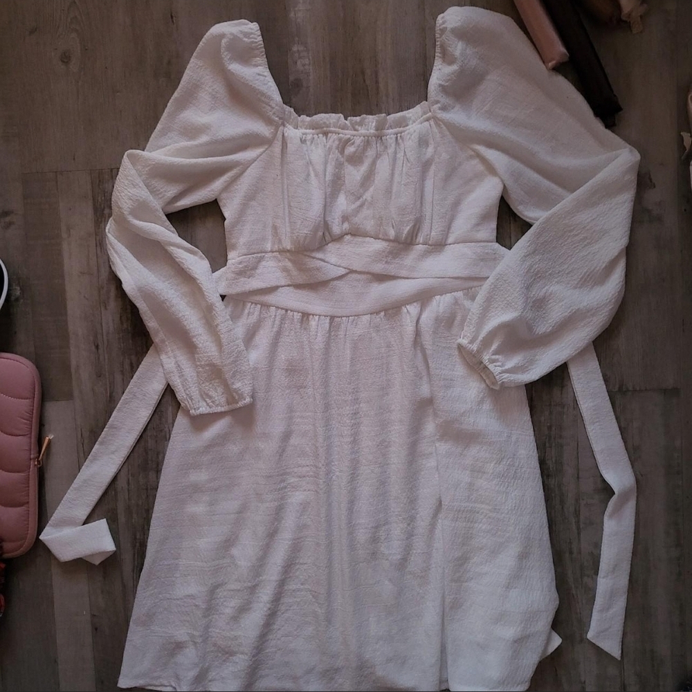 SHEIN White Long Sleeve Dress